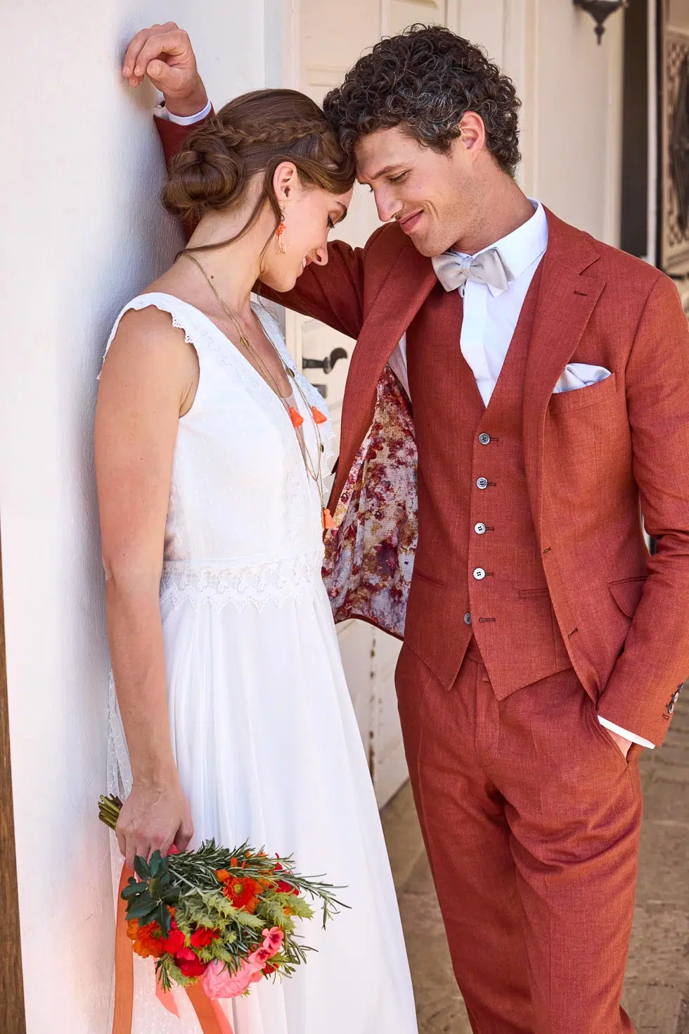 Boho Hochzeitsanzug Rot