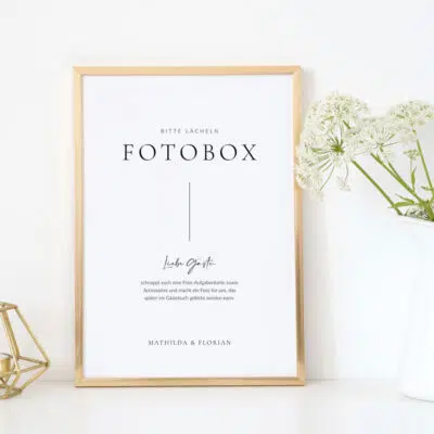 Fotobox Schild puristisch