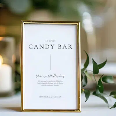 Candy Bar Schild Hochzeit puristisch