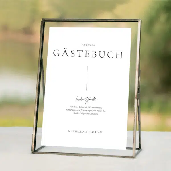 Gästebuch Schild Hochzeit puristisch