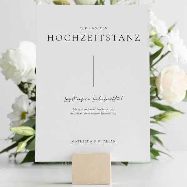 Hochzeitstanz Accessoires Schild puristisch