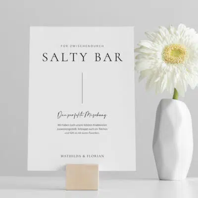 Salty Bar Schild Hochzeit puristisch