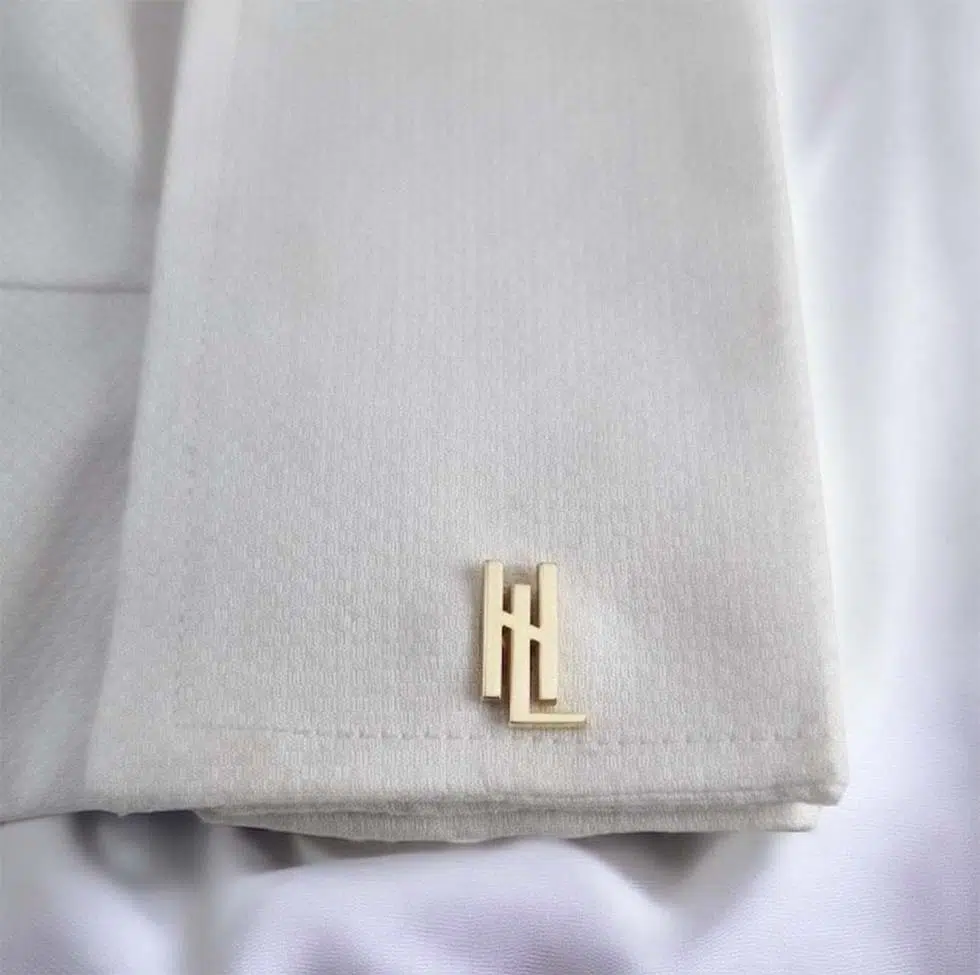 Manschetten Hochzeit gold Initial