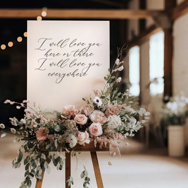 Dekoschild Hochzeit Kalligraphie