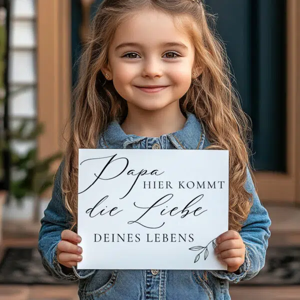 Papa, hier kommt die Liebe Deines Lebens Schild