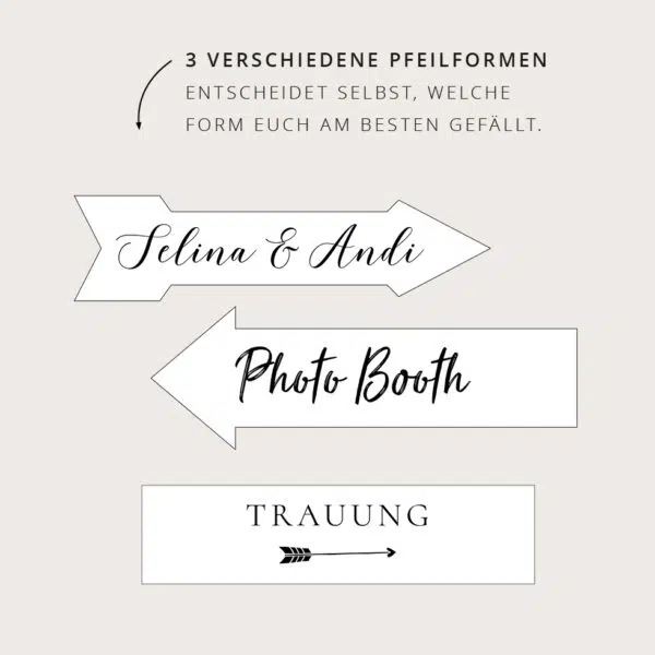 Wegweiser Hochzeit DIY Vorlage