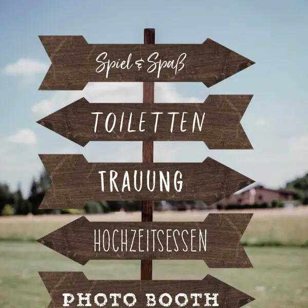 Wegweiser Hochzeit Holz Vorlage DIY