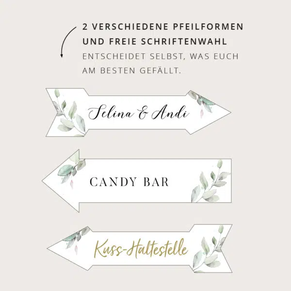 Wegweiser Hochzeit DIY Eukalyptus